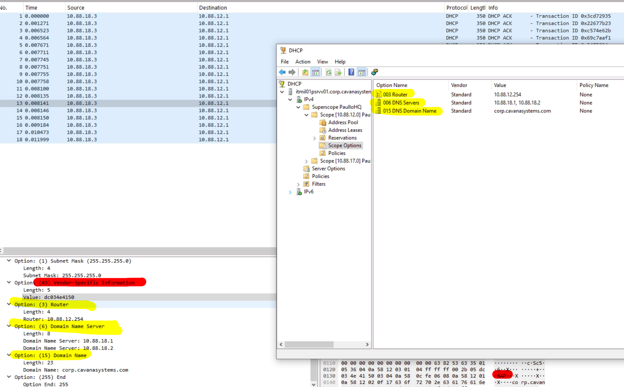 A DHCP acknowledge packet that should not be there.